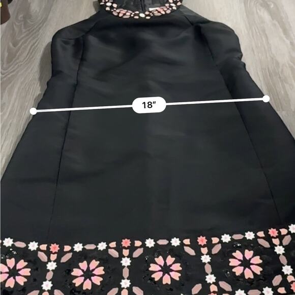 Kate Spade Dress By The Pool Black Mosaic Floral Embroidered Shift Dress Size 10 - Picture 12 of 13
